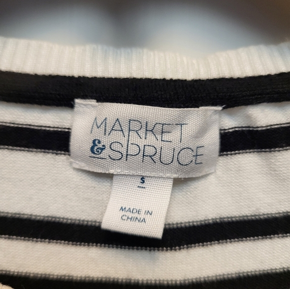 Market & Spruce Black and White Crew Neck Sweater - Size S - Picture 3 of 5